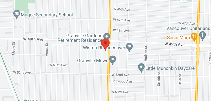 map of 6587 GRANVILLE STREET